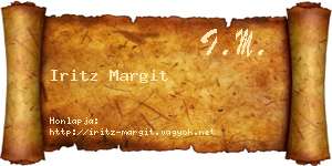 Iritz Margit névjegykártya